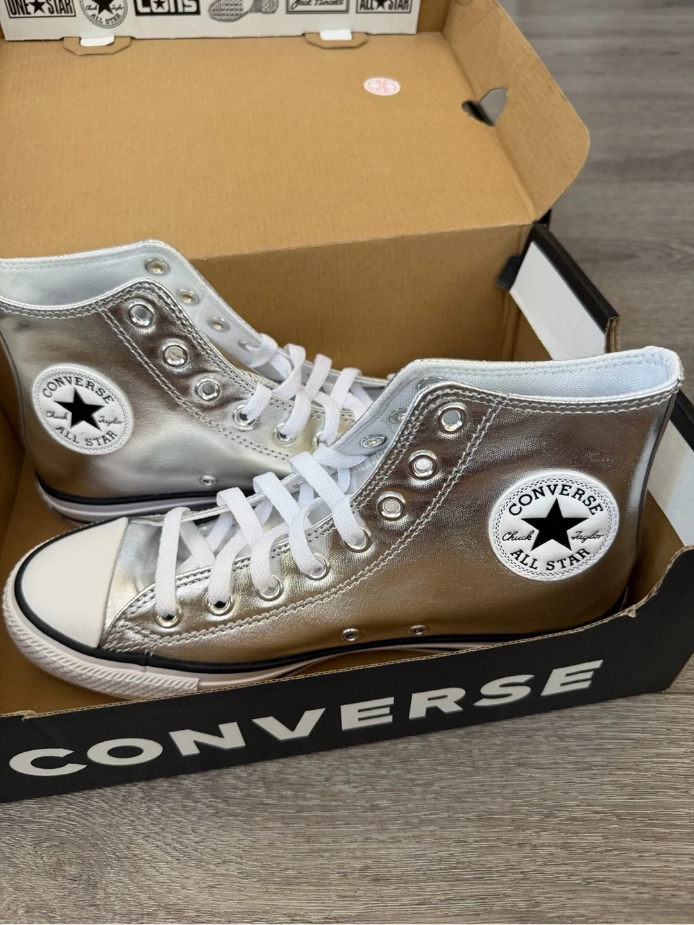 Converse Silver High-Top Sneakers